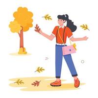 Park Activities Flat Illustrations vector