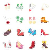 Casual Wear Flat Stickers vector