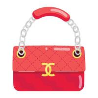 Stylish Ladies Bags Flat Stickers vector