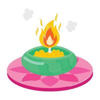 Pack of Diwali Celebration Flat Stickers vector