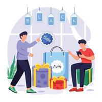 Shopping Sale Flat Illustrations vector