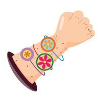 Rakhi Festival Flat Style Stickers vector