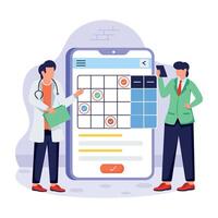 Appointment Scheduling Flat Illustrations vector