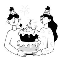 Party and Celebration Doodle Mini Illustrations vector