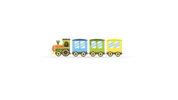 cute train set icon with colorful carriage isolated on white background suit for logo or coloring book vector