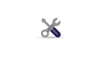 icon Spanner and Screwdriver isolated on white background. toolkit objects for contruction or maintenance vector