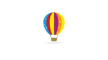 cute air ballon icon with colorful and spot color isolated on white background suit for logo or coloring book vector