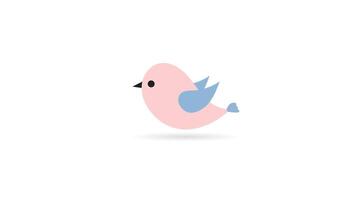 cute icon little pink bird isolated on white background suit for logo or mascot vector