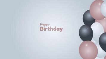 Happy Birthday background , aesthetic birthday background with baloons suitable for poster banner or gift card vector