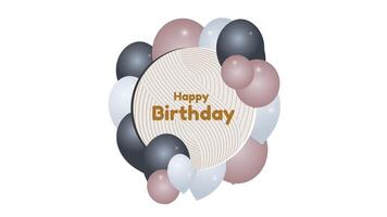 Happy Birthday background , aesthetic birthday background with baloons suitable for poster banner or gift card vector