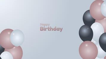 Happy Birthday background , aesthetic birthday background with baloons suitable for poster banner or gift card vector