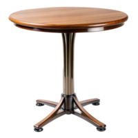 A wooden table with a metal base png