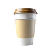 A coffee cup with a brown lid and white interior png