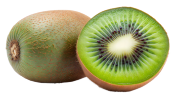 un verde kiwi Fruta con un negro Mancha en eso png