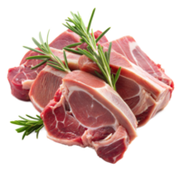 ein Stapel von Fleisch mit Rosmarin auf oben png