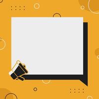 orange and black announcement square template background vector