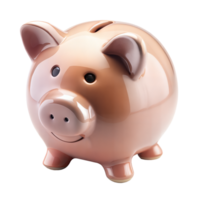 A piggy bank is sitting on a transparent background png