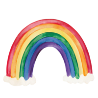 regenboog waterverf grafiek gebaseerd Aan een klein wolk png