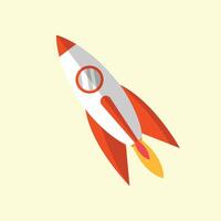 Rocket start up launcher on white background vector