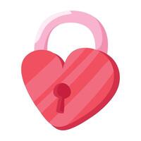 Heart padlock retro style on white background vector