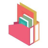 Hand drawn flat design stack of books illustration on white background vector