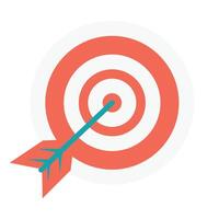 Target icon isolated flat style design Targeting arrow objective dart vector