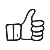 Hand drawn Thumb up doodle Like symbol in sketch style vector