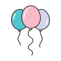 Colorful balloon set illustration on white vector