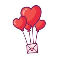 Message illustration Balloon with heart shape icon illustration vector