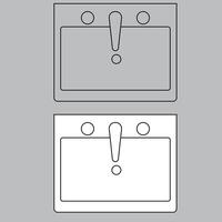 Top view sink icon for house plan design. sink icon outline. sink icon outline vector