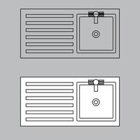 Top view sink icon for house plan design. sink icon outline. sink icon outline vector