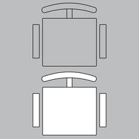 parte superior ver silla icono para casa plan diseño. silla icono describir. silla icono contorno vector