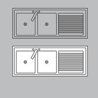 Top view sink icon for house plan design. sink icon outline. sink icon outline vector