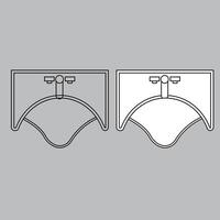 Top view urinal icon for house plan design. urinal icon outline. urinal icon outline vector