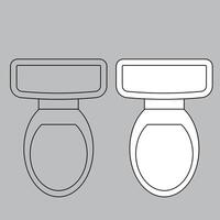 Top view toilet icon for house plan design. toilet icon outline. toilet icon outline vector