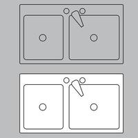 Top view sink icon for house plan design. sink icon outline. sink icon outline vector