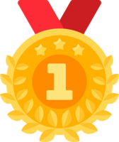 Gold Medaille Münze mit Lorbeeren und Sterne png