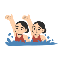 synchronisiert Schwimmen Illustration png