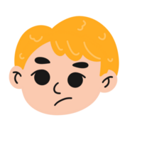 Cute boy head illustration png