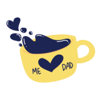 Coffee me love daddy illustration png