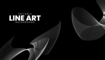 editable line wave background vector