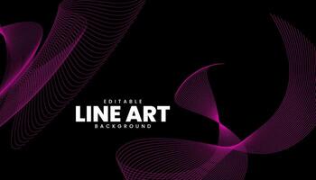 editable line wave background vector