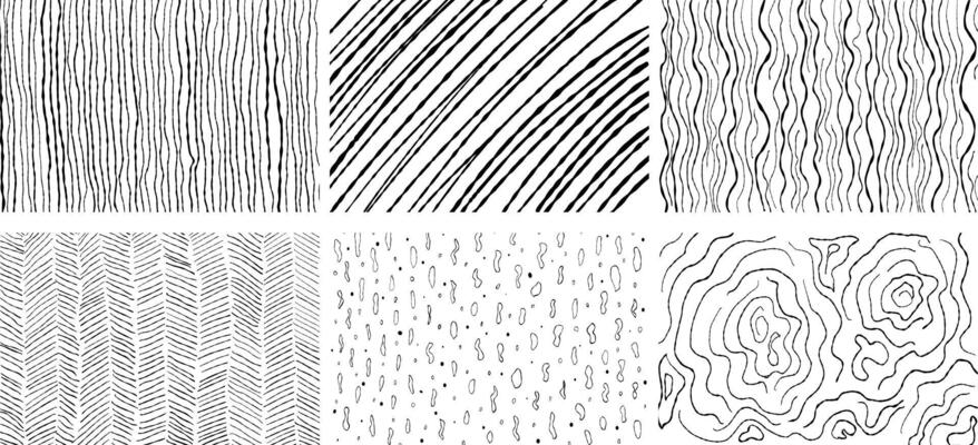 Set of geometric minimalistic black and white patterns. Modern wavy line stripes texture, texture pattern collection design.