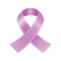 Realistic cancer ribbon on white background vector