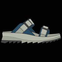 Fashion sandal illustration on white background . Summer shoe of sandal cartoon. Isolated cartoon summer footwear. vector