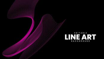 editable line wave background vector
