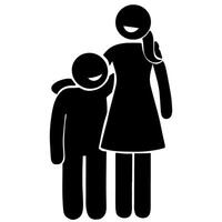 Mom and son icon illustration vector