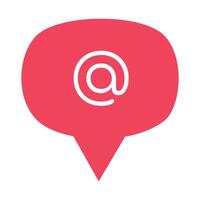 Email address digital symbol button internet chatting cyberspace communication speech bubble icon vector