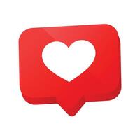 Heart shape or favorite social media notification icon in speech bubbles vector