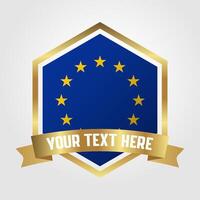 dorado lujo europeo Unión etiqueta ilustración vector